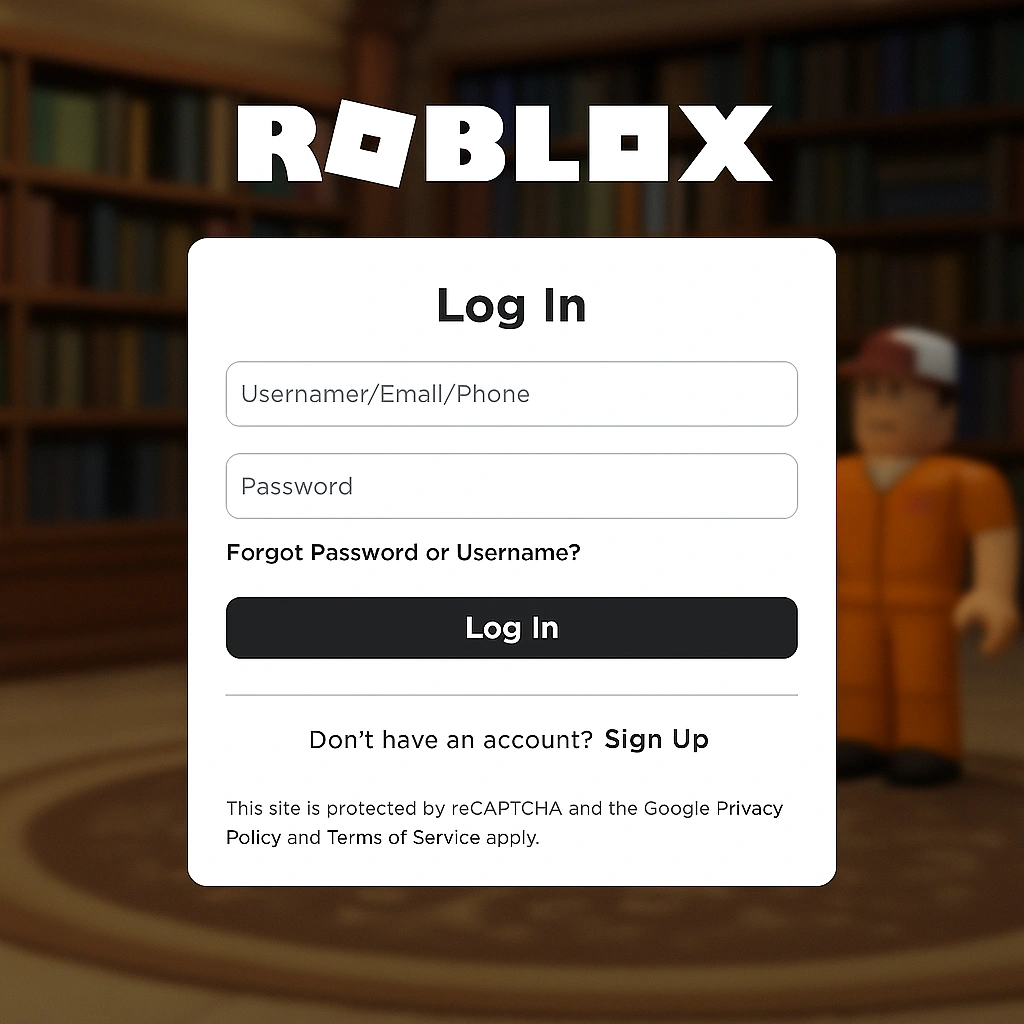 Roblox login page
