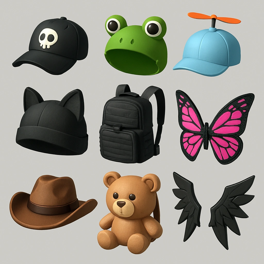 Showcase of trending Roblox UGC fashion accessories