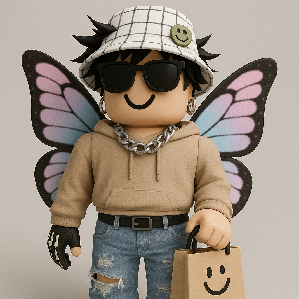 Stylish Roblox avatar showcasing current UGC fashion trends and customization